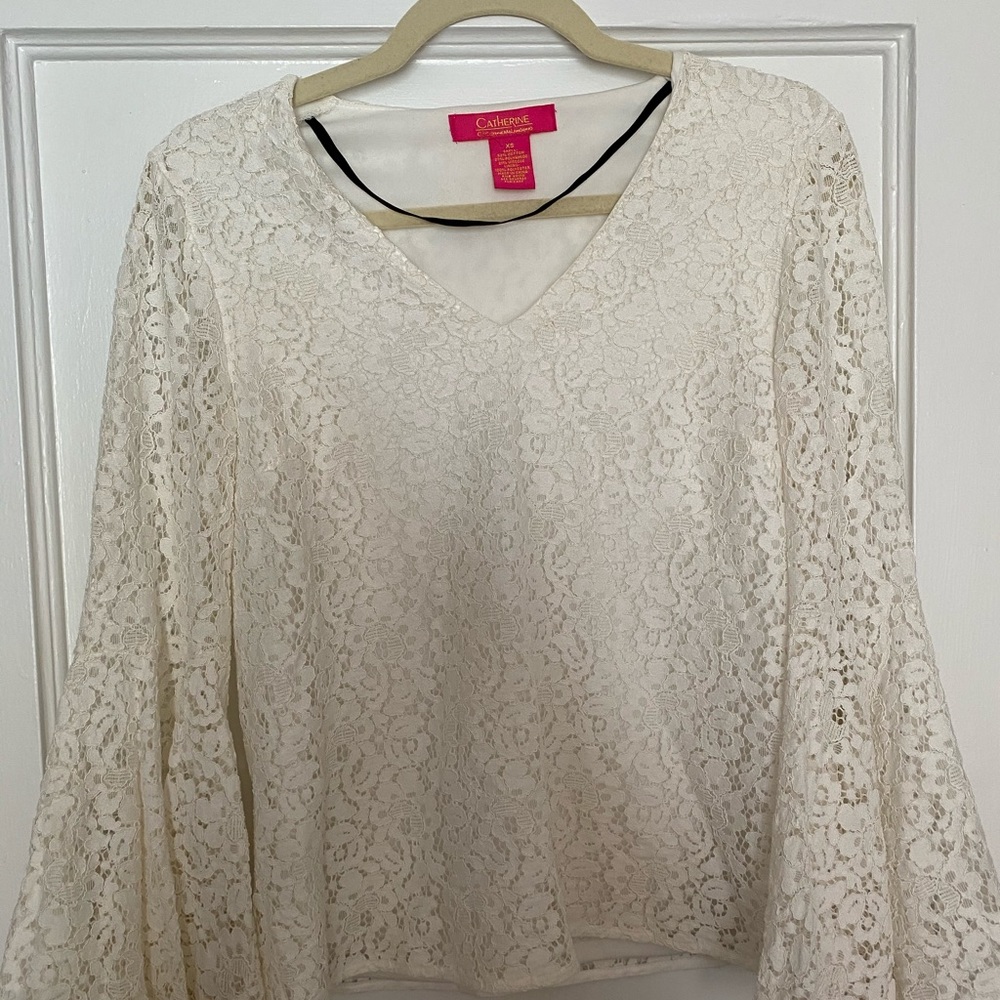 Catherine Malandrino Bell Sleeve Lace Top